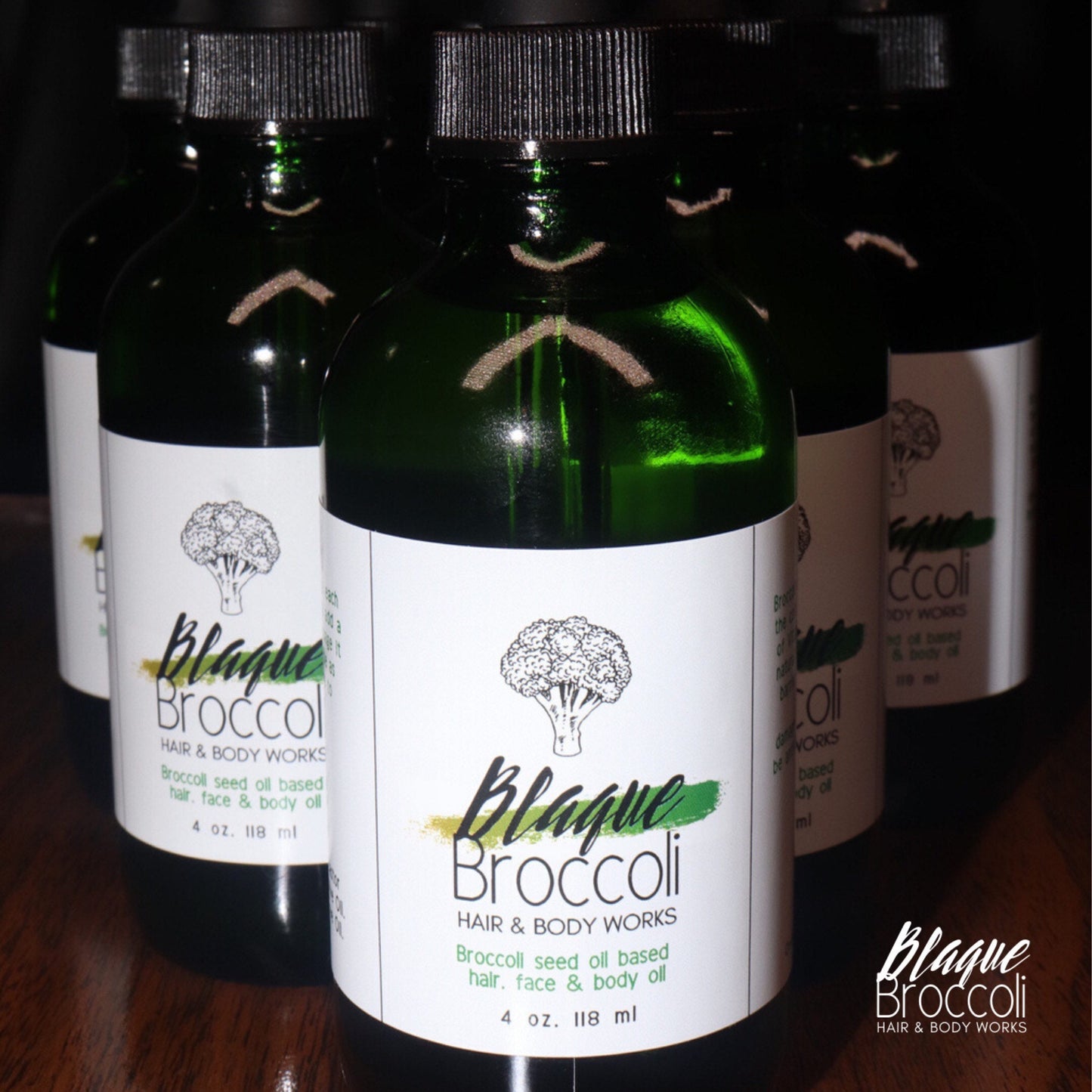 4 oz Blaque Broccoli Scalp, Hair and Body Oil